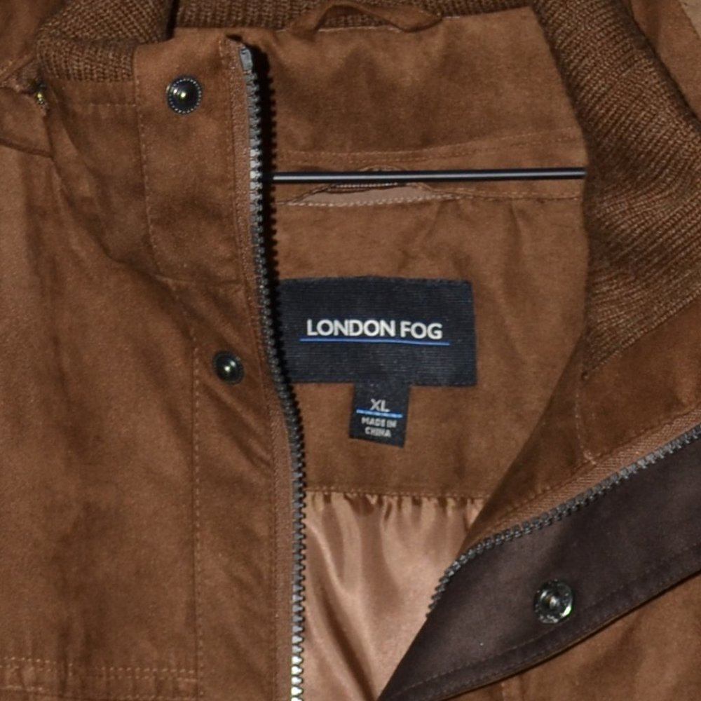 LONDON FOG BROWN SUEDE FOUR POCKETS  SIZE XL - Picture 5 of 5